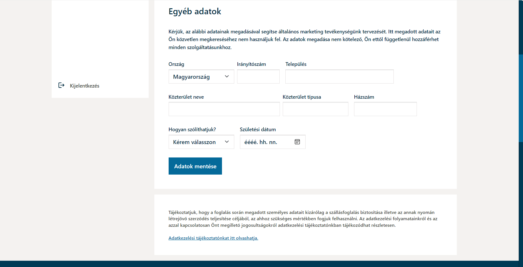 Hunguest Hotels Regisztráció